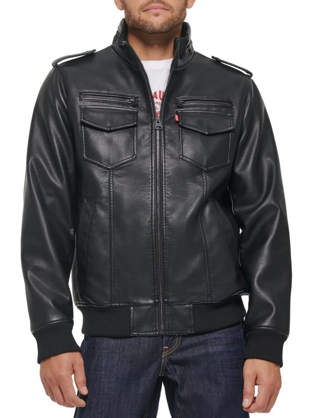 Men's Faux Leather Aviator Bomber Jacket | Stylish Flight Coat for All Seasons